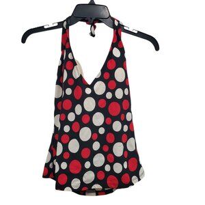 Mixit Woman's‎ Black Red Multi Polka Dot Halter Neck Swim Tankini Top Plus 14
